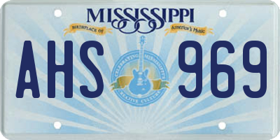 MS license plate AHS969