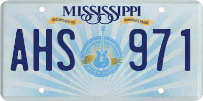 MS license plate AHS971