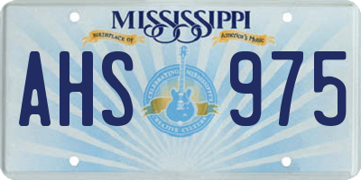 MS license plate AHS975