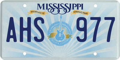 MS license plate AHS977