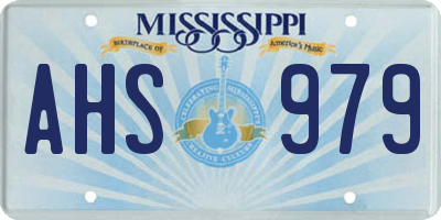 MS license plate AHS979