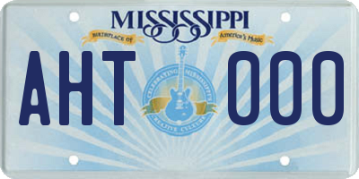 MS license plate AHT000