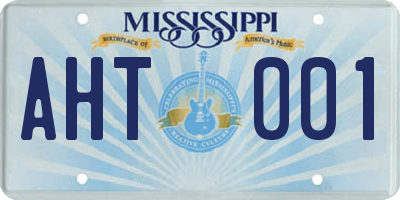 MS license plate AHT001