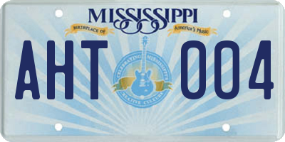 MS license plate AHT004