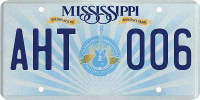 MS license plate AHT006