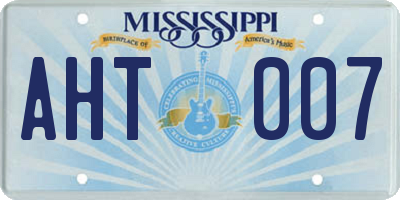 MS license plate AHT007