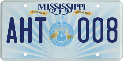 MS license plate AHT008