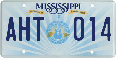 MS license plate AHT014