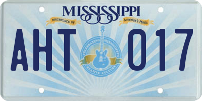 MS license plate AHT017