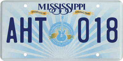 MS license plate AHT018