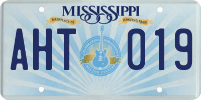MS license plate AHT019