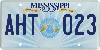 MS license plate AHT023