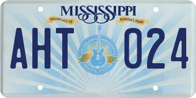 MS license plate AHT024