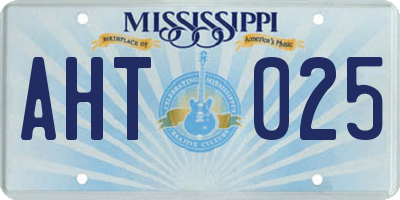 MS license plate AHT025