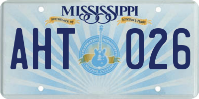 MS license plate AHT026