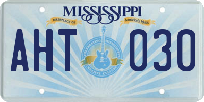 MS license plate AHT030