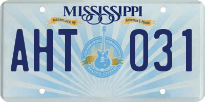 MS license plate AHT031