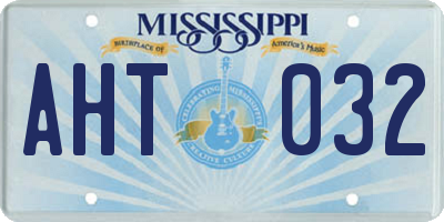 MS license plate AHT032