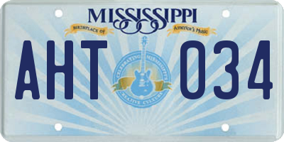 MS license plate AHT034