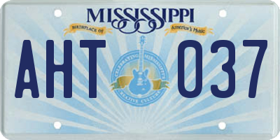 MS license plate AHT037