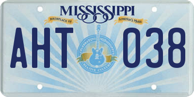 MS license plate AHT038
