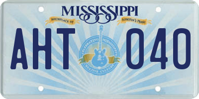 MS license plate AHT040