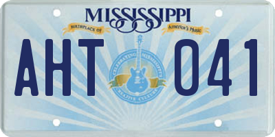MS license plate AHT041