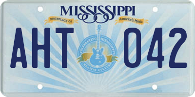 MS license plate AHT042