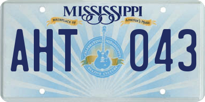 MS license plate AHT043