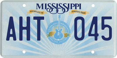 MS license plate AHT045