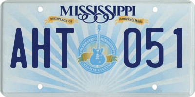 MS license plate AHT051