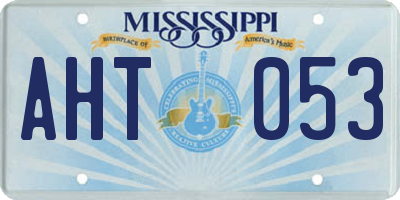 MS license plate AHT053