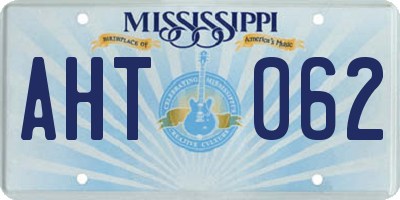 MS license plate AHT062