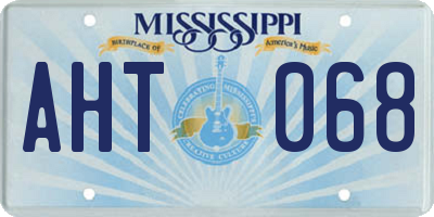 MS license plate AHT068