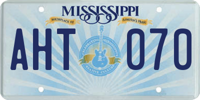MS license plate AHT070