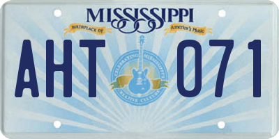 MS license plate AHT071
