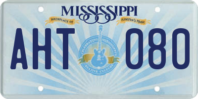 MS license plate AHT080