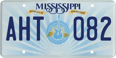 MS license plate AHT082