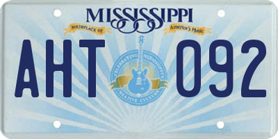 MS license plate AHT092