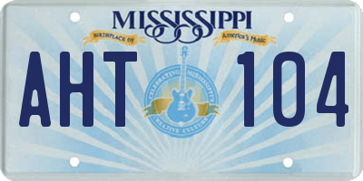 MS license plate AHT104