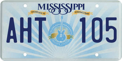 MS license plate AHT105