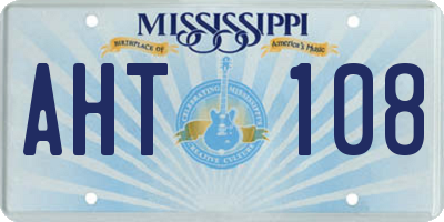 MS license plate AHT108