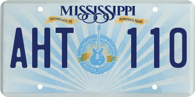 MS license plate AHT110