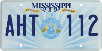 MS license plate AHT112