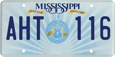 MS license plate AHT116