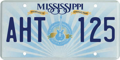 MS license plate AHT125