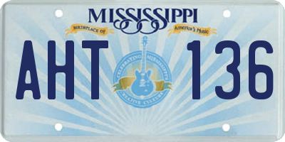 MS license plate AHT136