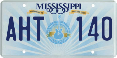 MS license plate AHT140