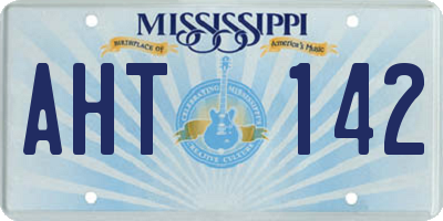 MS license plate AHT142