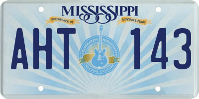 MS license plate AHT143